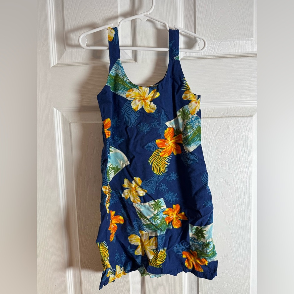 Tropical Floral Kids Dress, Size 4